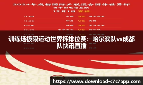 训练场极限运动世界杯排位赛：哈尔滨队vs成都队快讯直播